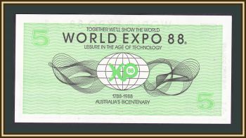  5 expo  1988 UNC