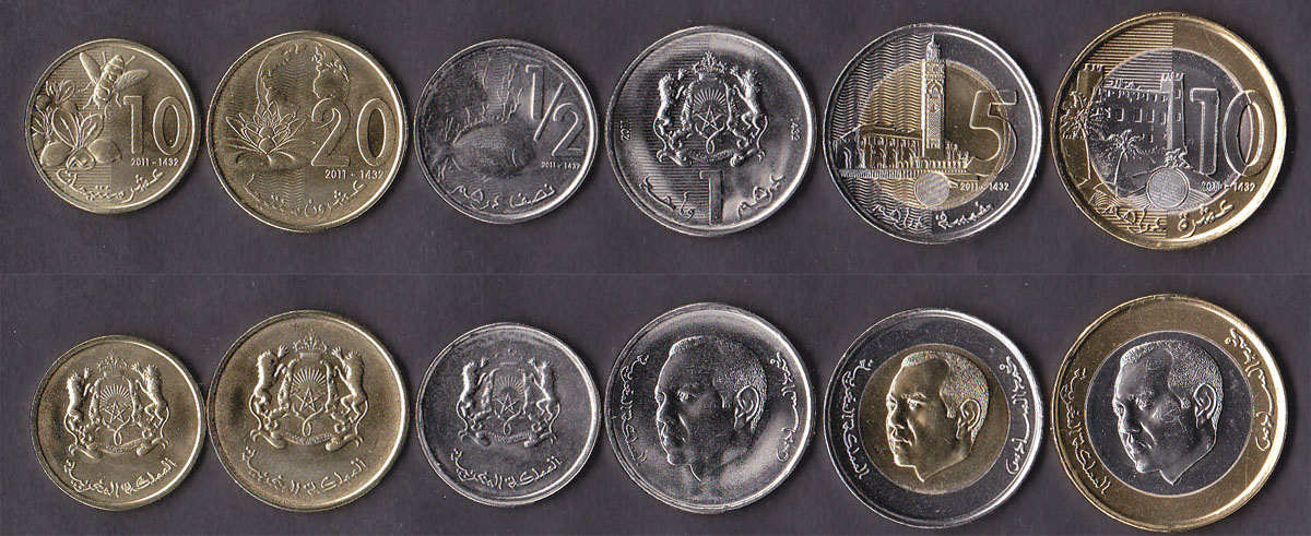 Дирхам в рубли 2023. Дирхам Марокко монета. Валюта Марокко. Марокканские дирхамы. Монеты Марокко современные.