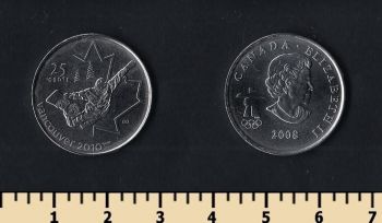 Канада 25 центов 2008