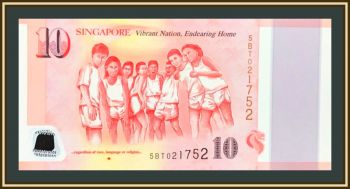 Сингапур 10 долларов 2015 P-56 (56a) UNC