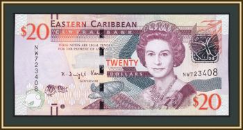 Восточные Карибы 20 долларов 2015 P-53 (53b) UNC