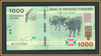Бурунди 1000 франков 2021 P-51 (51b) UNC