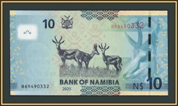 Намибия 10 долларов 2025 P-16 (16b) UNC