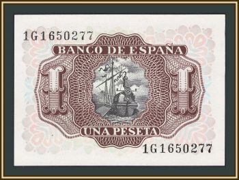 Испания 1 песета 1953 P-144 (144a.3) UNC