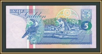 Суринам 5 гульденов 1991 P-136 (136а) UNC