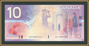 Канада 10 долларов 2001 P-102 (102а) UNC