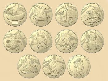 Набор Австралия 10 монет 1 доллар 2023