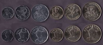 Набор Эсватини (Свазиленд) 6 монет 2018-2021
