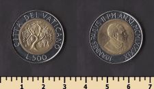 Ватикан 500 лир 1989
