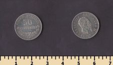 Италия 50 чентезимо 1863