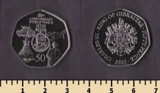 Гибралтар 50 пенсов 2025
