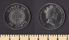 Соломоновы оcтрова 20 центов 2005