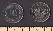 Мальта 10 центов 1972