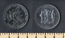 Ямайка 20 центов 1981