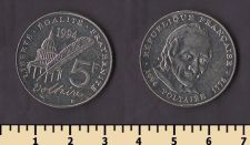 Франция 5 франков 1994