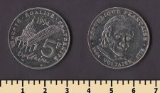 Франция 5 франков 1994