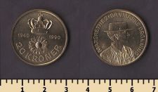 Дания 20 крон 1990