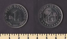 Боливия 1 песо 1980