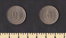 Уругвай 20 песо 1970