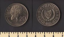 Кипр 20 центов 2001