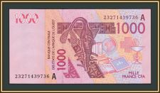 Западная Африка (A - Кот-д'Ивуар) 1000 франков 2023 P-115 A UNC