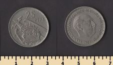 Испания 25 песет 1957