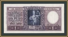 Аргентина 1 песо 1952-1955 P-260 (260b) аUNC