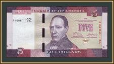 Либерия 5 долларов 2016 P-31 (31a) UNC