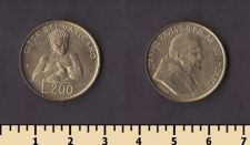 Ватикан 200 лир 1992