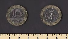 Франция 10 франков 1988