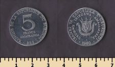 Бурунди 5 франков 1980