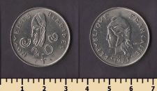 Новые Гебриды 20 франков 1973