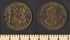 Кения 10 центов 1994