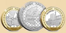 Набор 3 монеты Мэн остров 2х2 фунта и 1 крона 2022