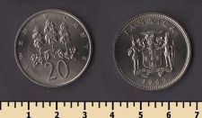 Ямайка 20 центов 1969