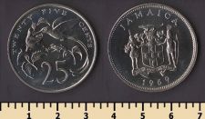 Ямайка 25 центов 1969