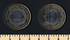Коморские о-ва 250 франков 2013